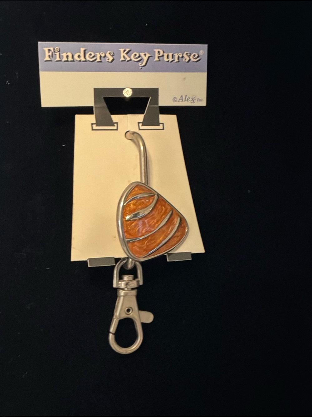 Finders Key Purse Orange Enamel Bag Hanger by Alex